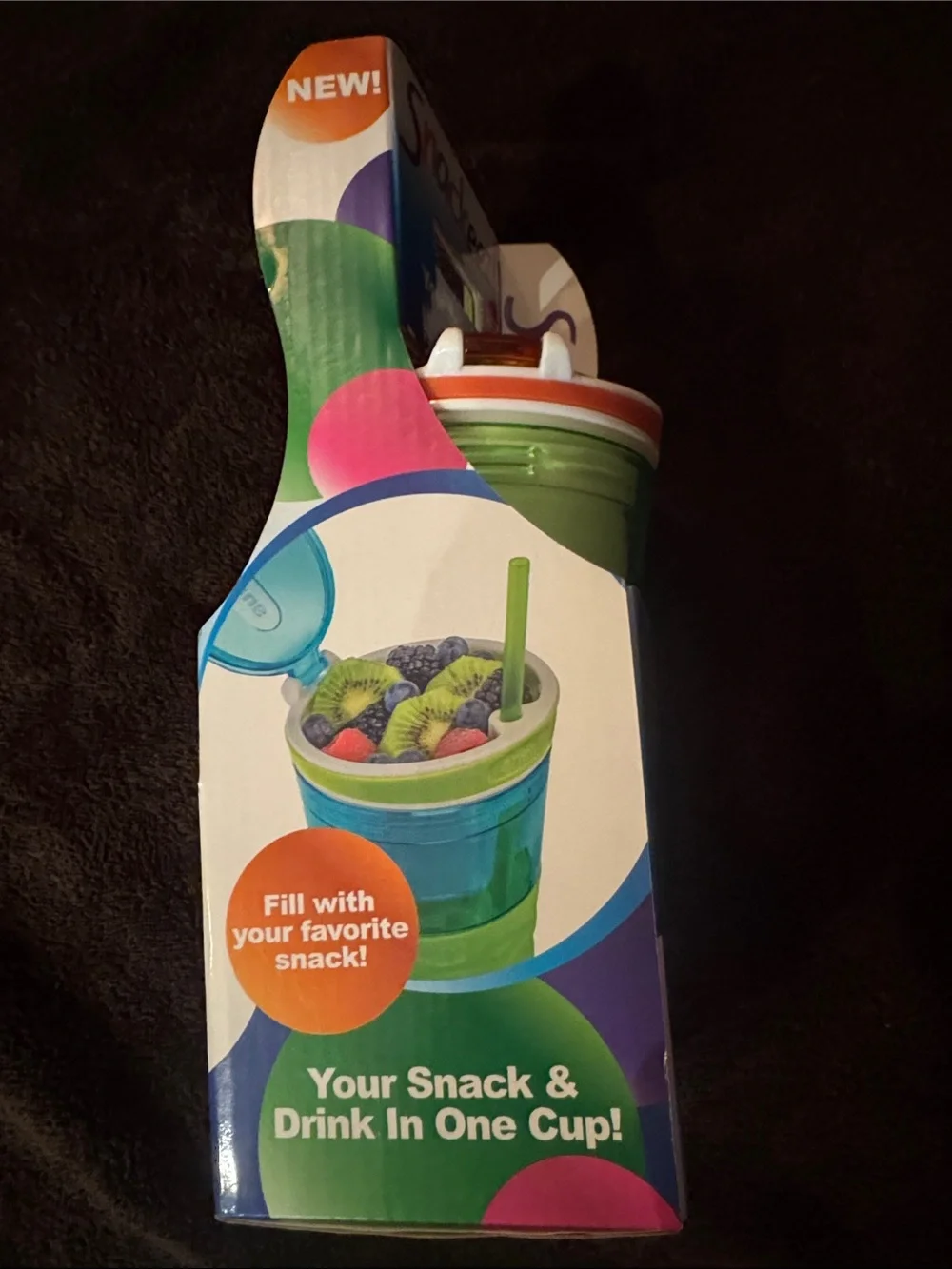 2-in-1 Snack & Drink Cup — Orange and Green